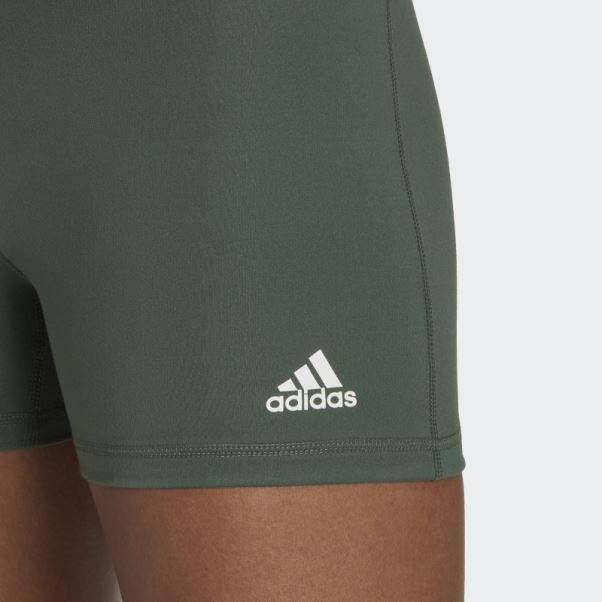 Legging Court Taille Haute Yoga Essentials Vert Oxyde Adidas