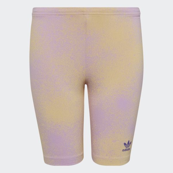 Short Cycliste Imprimé Graphique Lilas Adidas