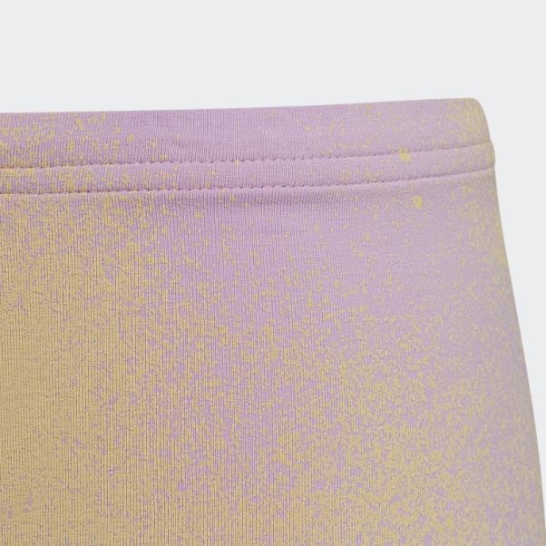 Short Cycliste Imprimé Graphique Lilas Adidas