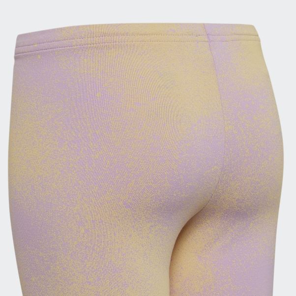 Short Cycliste Imprimé Graphique Lilas Adidas