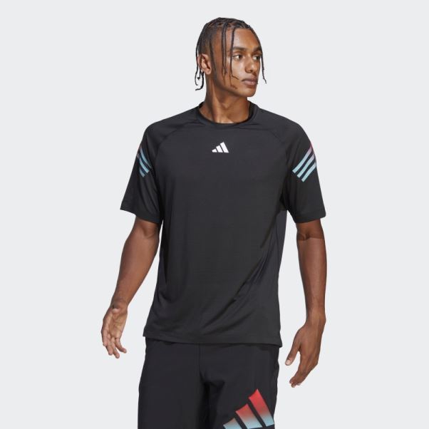 Adidas Train Icon 3-stripes T-shirt D'entraînement Noir
