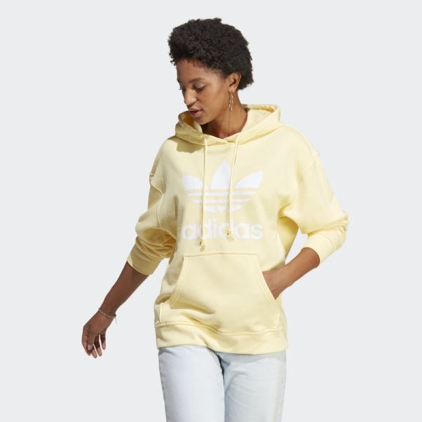 Sweat à Capuche Trèfle Adidas Jaune