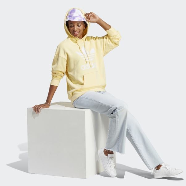 Sweat à Capuche Trèfle Adidas Jaune
