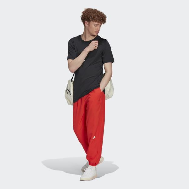 Adidas Pantalon Tissé Rouge Fashion