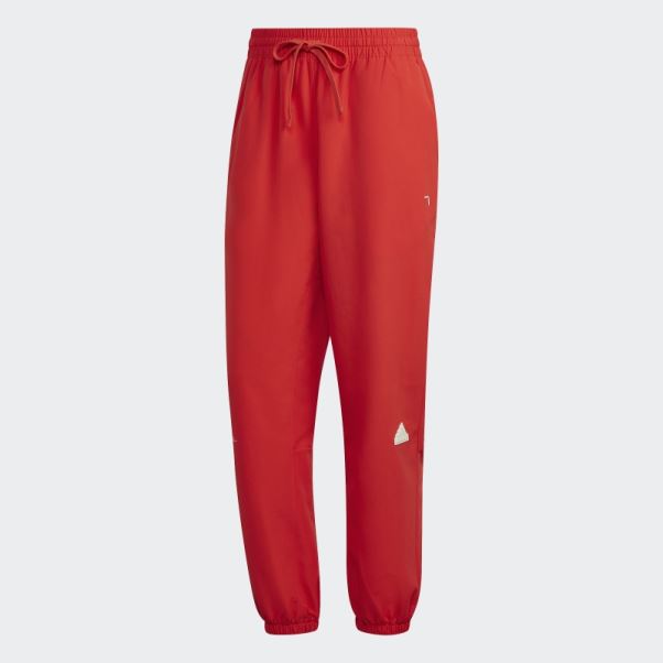 Adidas Pantalon Tissé Rouge Fashion