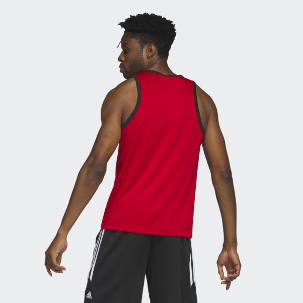 Mode écarlate Adidas Basketball 3-stripes Débardeur