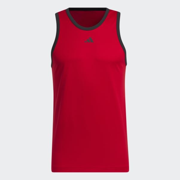 Mode écarlate Adidas Basketball 3-stripes Débardeur