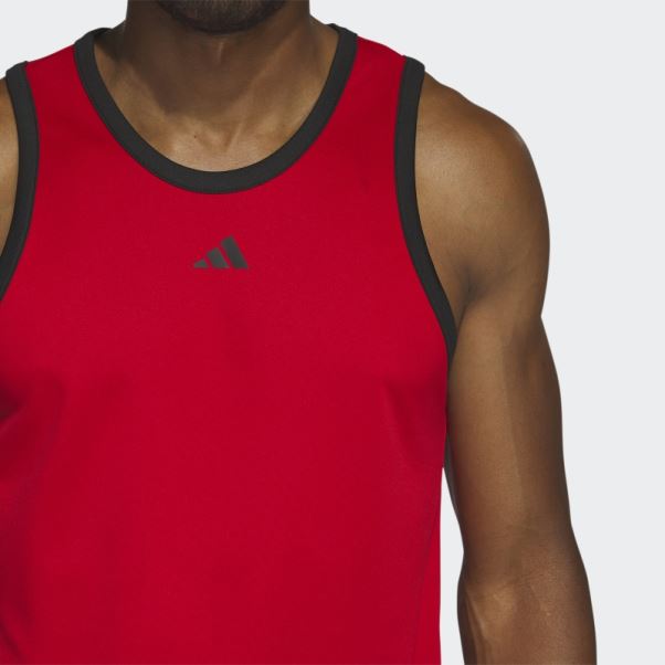 Mode écarlate Adidas Basketball 3-stripes Débardeur