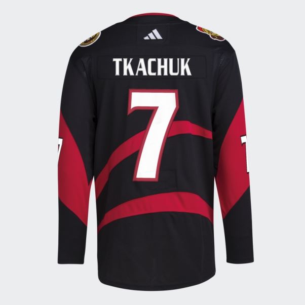 Maillot Sénateurs Tkachuk Authentique Reverse Retro Wordmark Adidas Noir