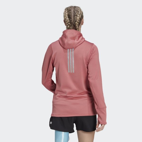 Sweat à Capuche Adidas X-city Fleece Running Manches Longues Rouge