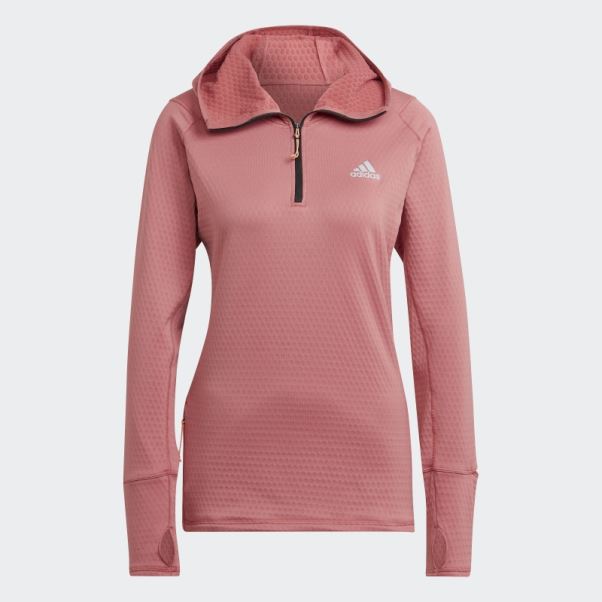 Sweat à Capuche Adidas X-city Fleece Running Manches Longues Rouge
