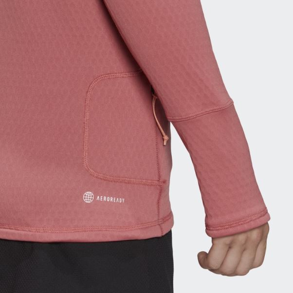 Sweat à Capuche Adidas X-city Fleece Running Manches Longues Rouge