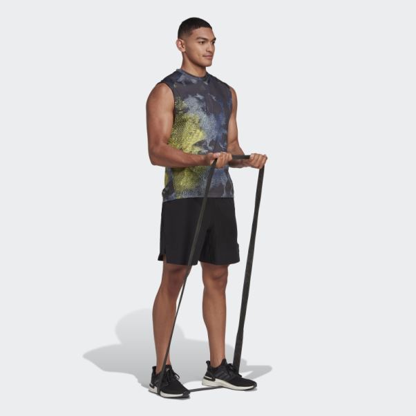 Adidas Hiit Débardeur D'entraînement à Imprimé Allover Mode Jaune