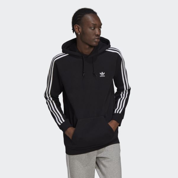 Sweat à Capuche Adidas Adicolor Classics 3 Bandes Noir
