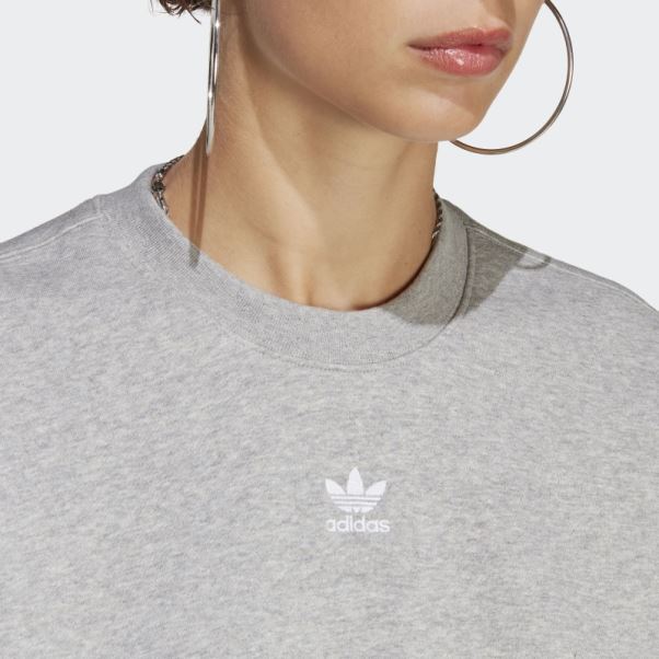 Sweat Adidas Adicolor Essentials Crew Gris Moyen