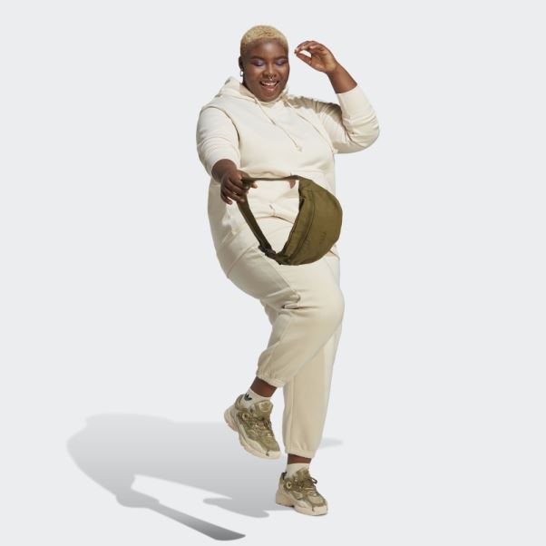 Adidas Pantalon De Jogging En Molleton Essentials Blanc (grande Taille)