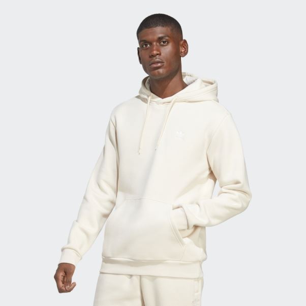 Adidas Sweat à Capuche Trèfle Essentials Blanc