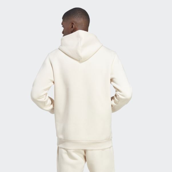 Adidas Sweat à Capuche Trèfle Essentials Blanc