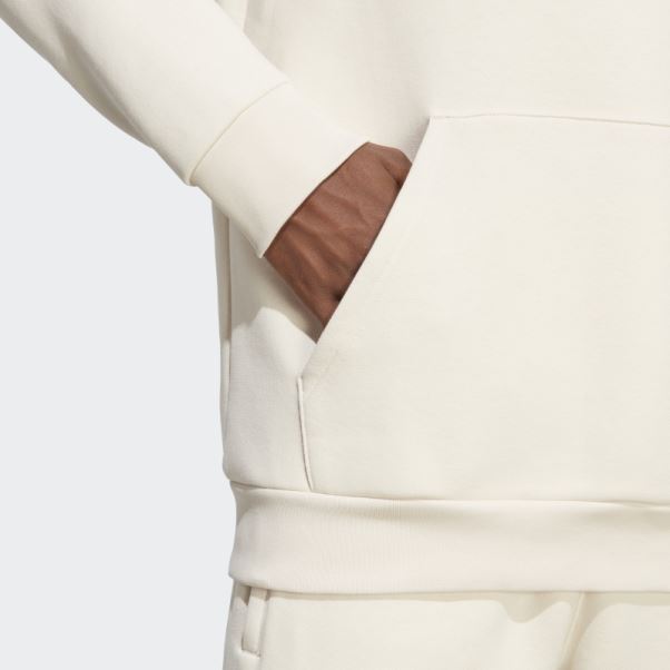 Adidas Sweat à Capuche Trèfle Essentials Blanc