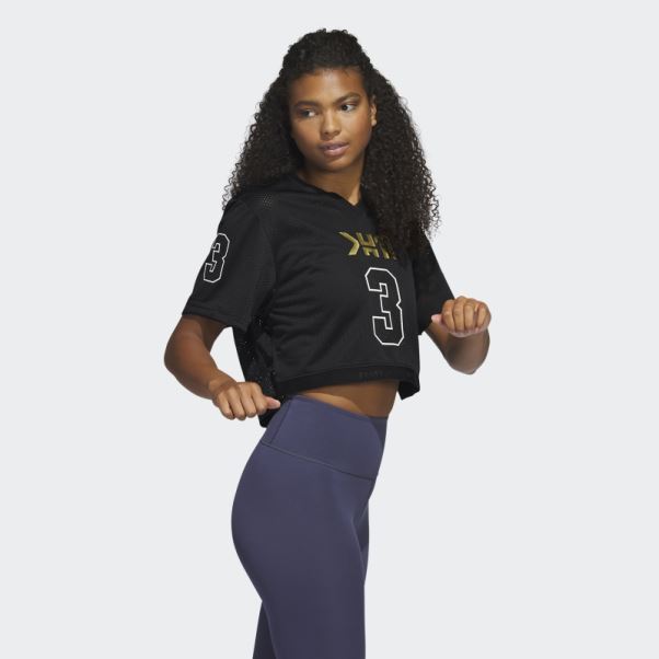 Adidas Marvel Panthère Noire Crop Top Noir