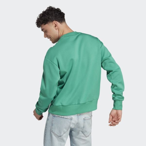 Adidas Future Icons Badge Of Sport Crew Sweat Court Vert