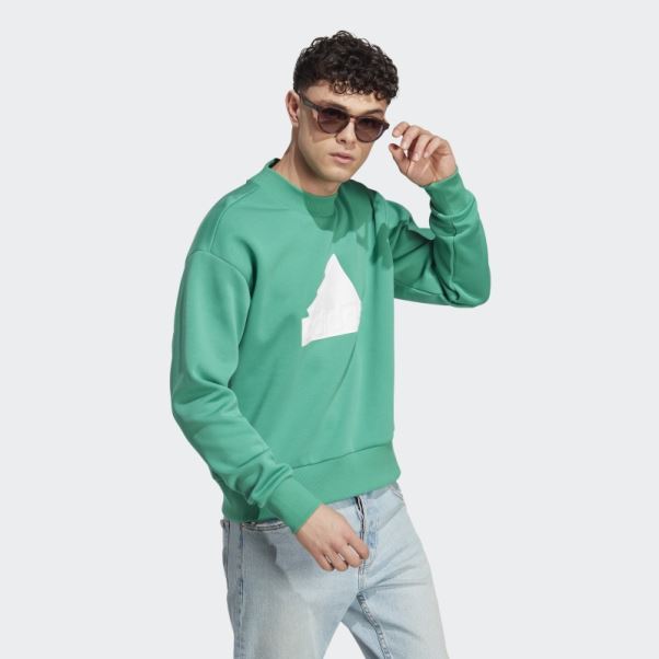 Adidas Future Icons Badge Of Sport Crew Sweat Court Vert
