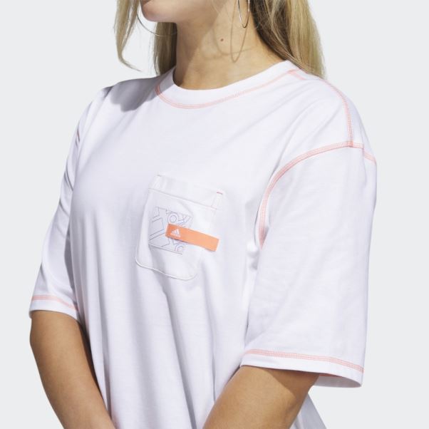 T-shirt à Poche Boyfriend Sport Statement Blanc Adidas
