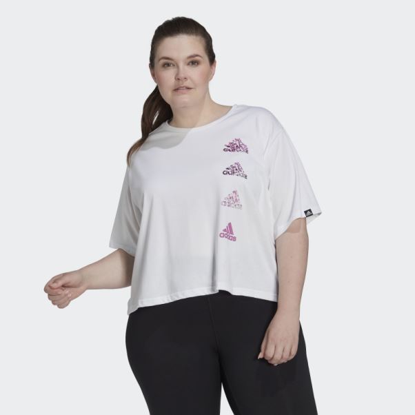 T-shirt D'entraînement Graphique Court Aeroready Blanc (grande Taille) Adidas