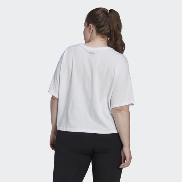 T-shirt D'entraînement Graphique Court Aeroready Blanc (grande Taille) Adidas