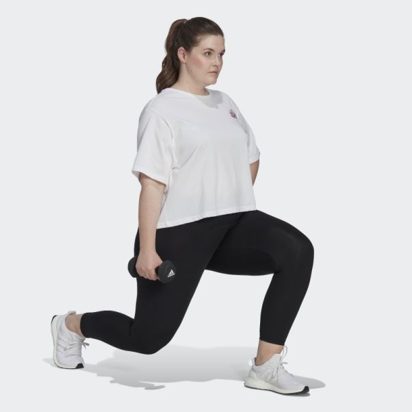 T-shirt D'entraînement Graphique Court Aeroready Blanc (grande Taille) Adidas