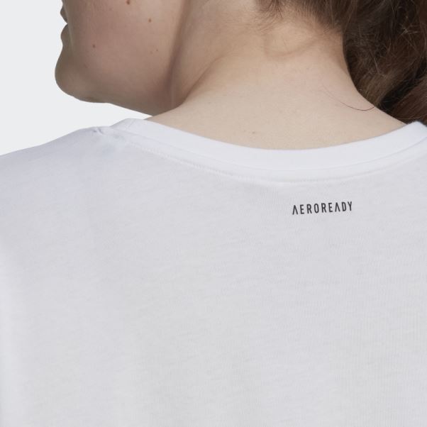 T-shirt D'entraînement Graphique Court Aeroready Blanc (grande Taille) Adidas