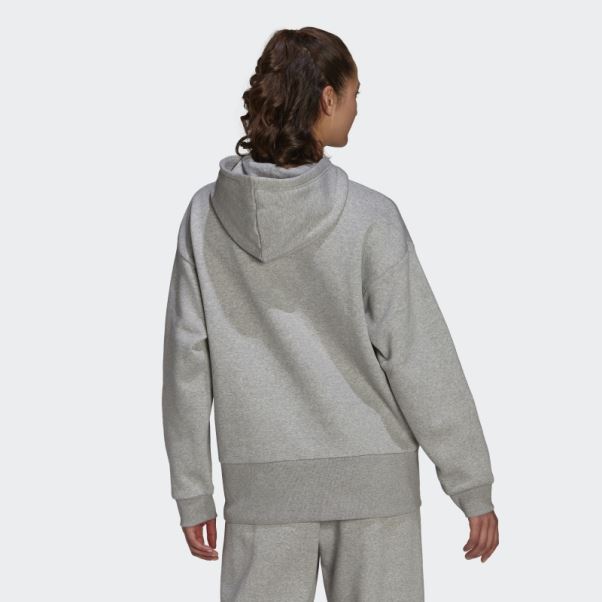 Sweat à Capuche Essentials Studio Fleece Gris Moyen Adidas
