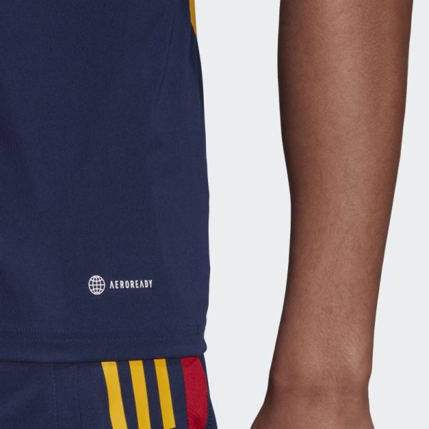 Adidas Maillot D'entrainement Espagne Tiro Bleu Marine