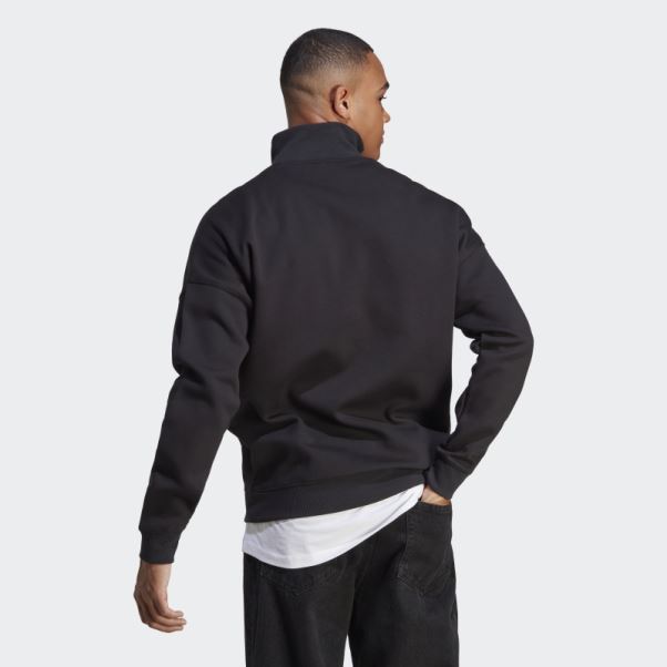 Sweat Adidas Colorblock Quarter Zip Blanc élégant