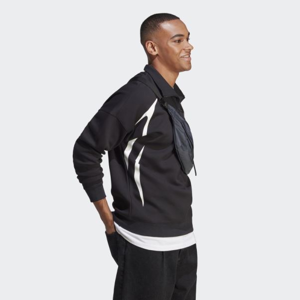 Sweat Adidas Colorblock Quarter Zip Blanc élégant