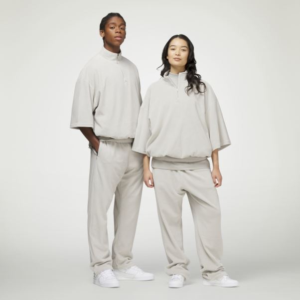 Adidas One Basketball Velours 1/2-zip Sweat Gris Métallisé