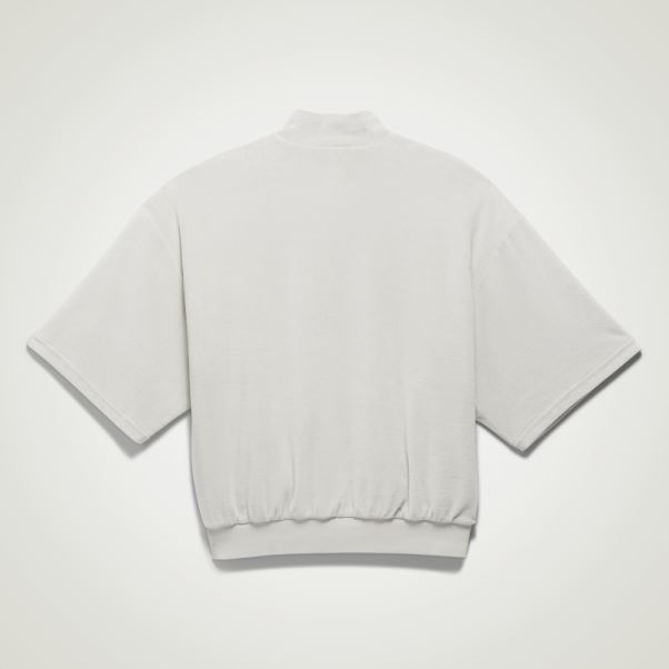 Sweat Adidas Basketball Velours 1/2 Zip Métal Gris