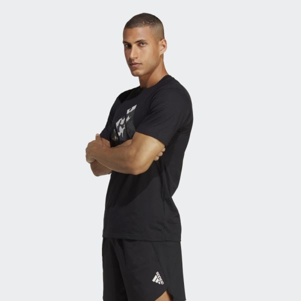 T-shirt D'entraînement à Logo Saisonnier Adidas Train Essentials Noir