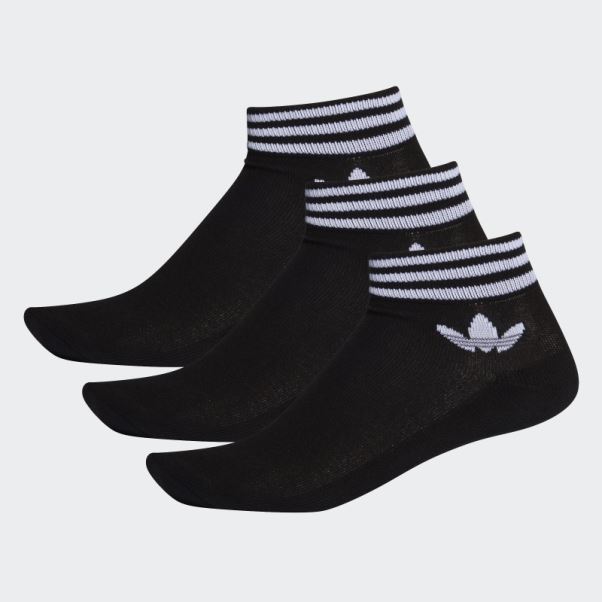 Socquettes Trèfle 3 Paires Noir Adidas