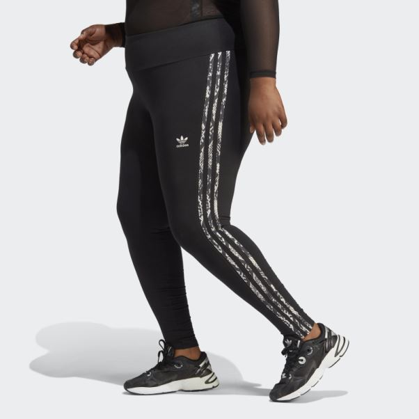 Legging Imprimé 3 Bandes (grande Taille) Noir Adidas