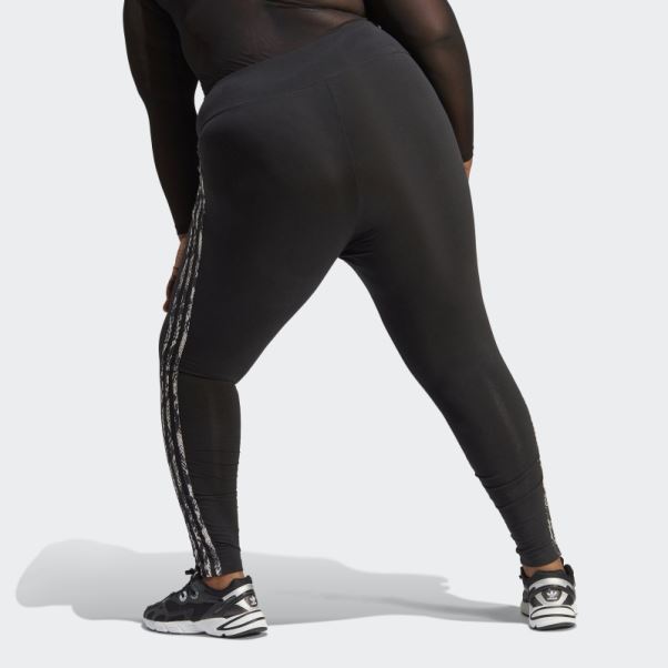 Legging Imprimé 3 Bandes (grande Taille) Noir Adidas