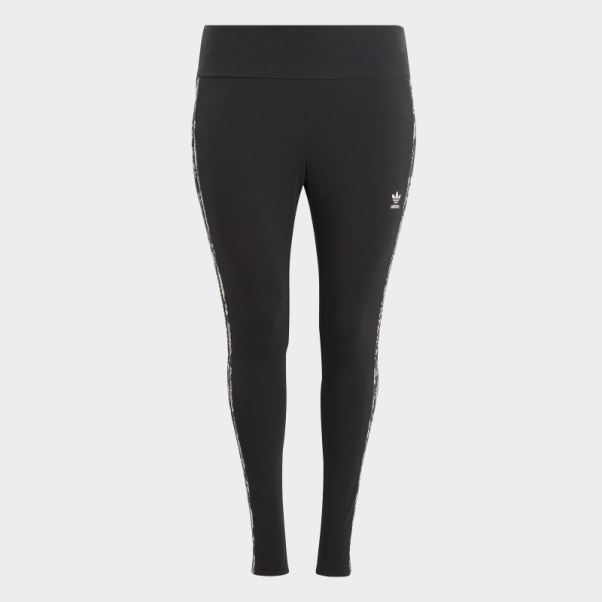 Legging Imprimé 3 Bandes (grande Taille) Noir Adidas