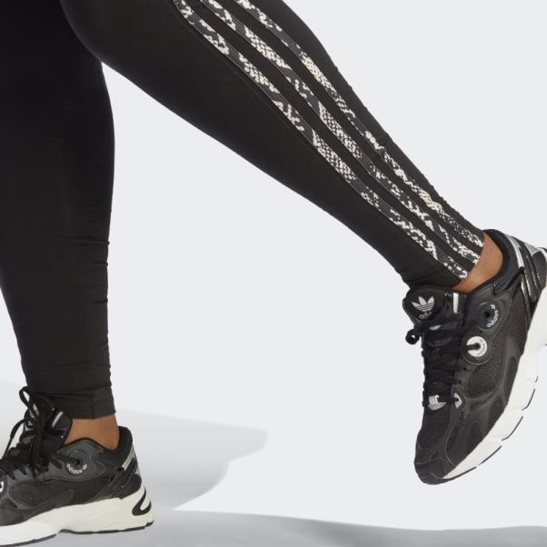 Adidas Legging Imprimé 3 Bandes (grande Taille) Noir