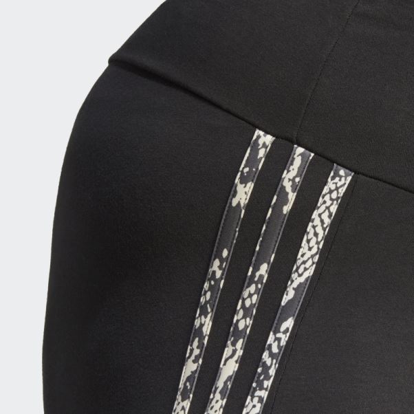 Adidas Legging Imprimé 3 Bandes (grande Taille) Noir