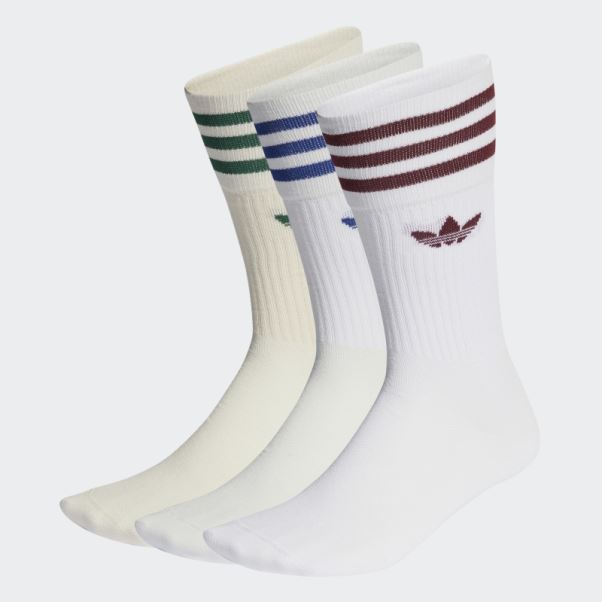 Chaussettes Blanches Adidas Crew 3 Paires Mode