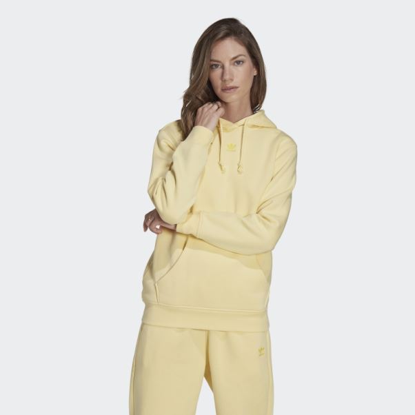 Sweat à Capuche Adicolor Essentials Polaire Jaune Adidas