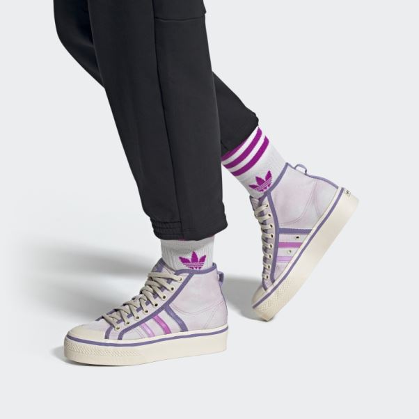 Adidas Nizza Plate-forme Mid Chaussures Rose