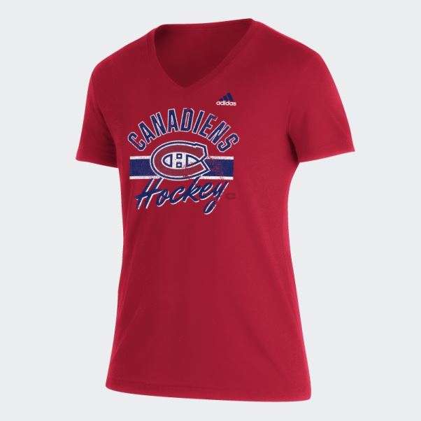 T-shirt Mélangé Adidas Mel Canadiens Rouge