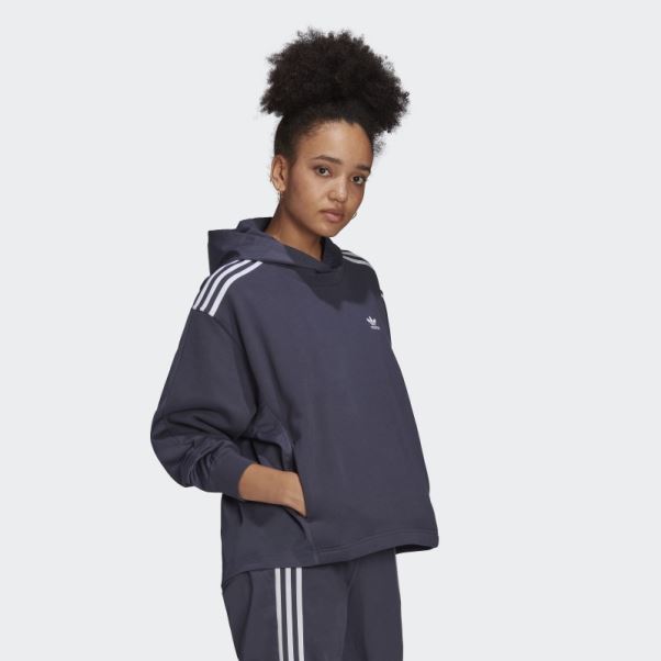 Sweat à Capuche Adidas Adicolor Classics Bleu Marine