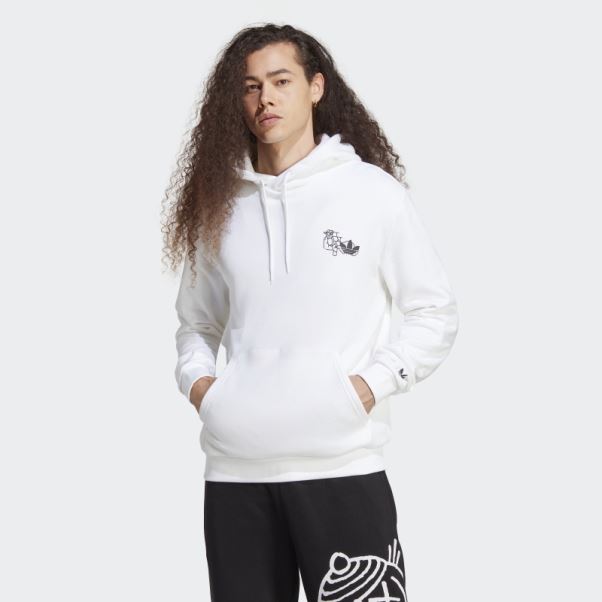 Sweat à Capuche Graphique Hack The Elite Blanc Adidas